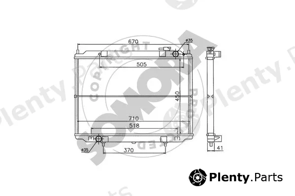Somora 196040 — Radiator, engine cooling