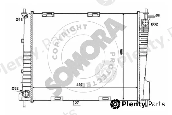 Somora 241140E — Radiator, engine cooling