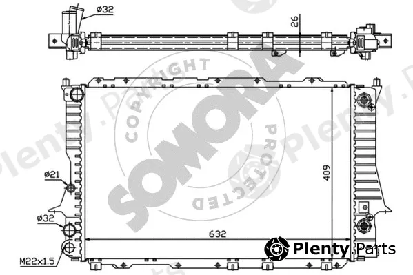 Somora 020840A — Radiator, engine cooling