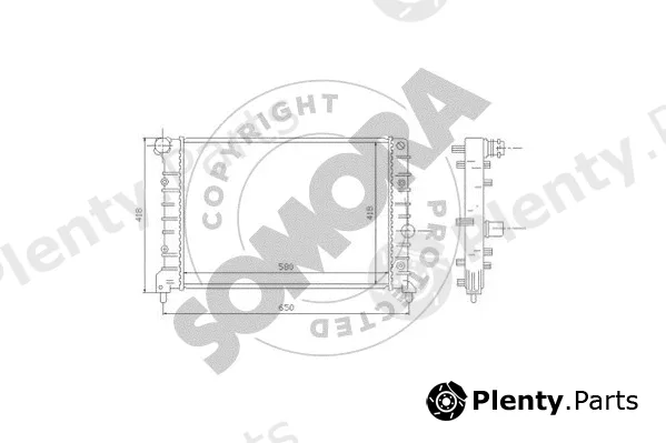 Somora 010140A — Radiator, engine cooling