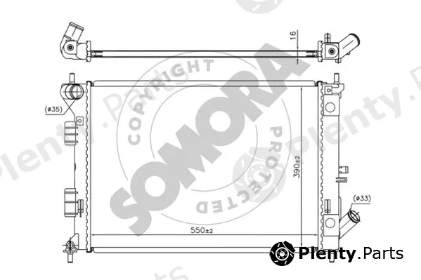 Somora 138140 — Radiator, engine cooling