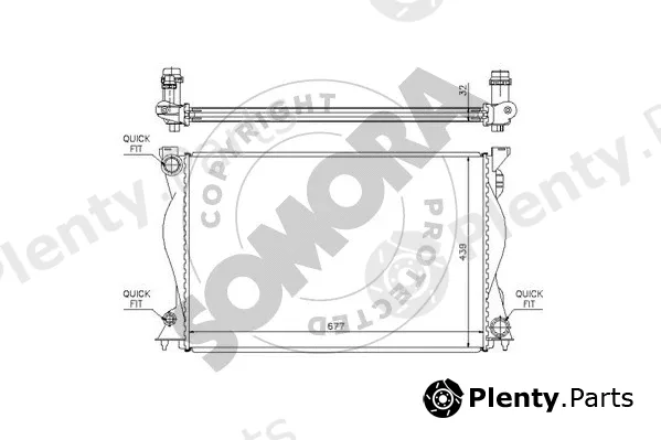 Somora 021040B — Radiator, engine cooling