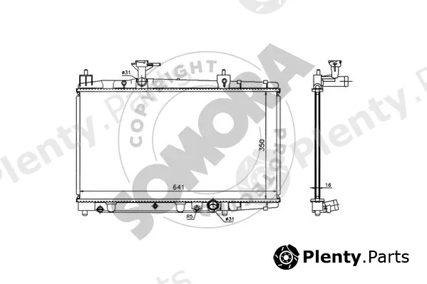 Somora 310143 — Radiator, engine cooling