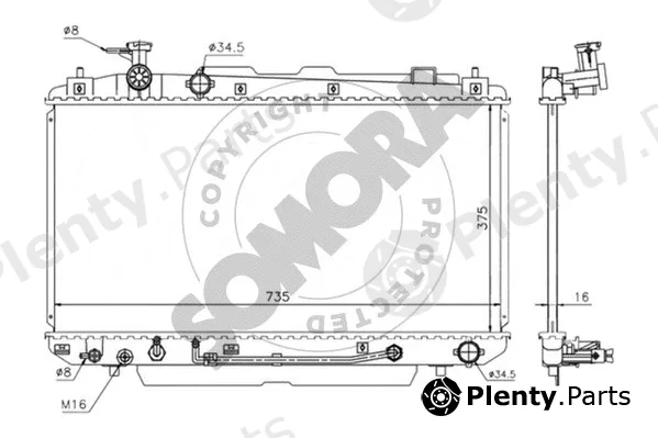 Somora 316640C — Radiator, engine cooling