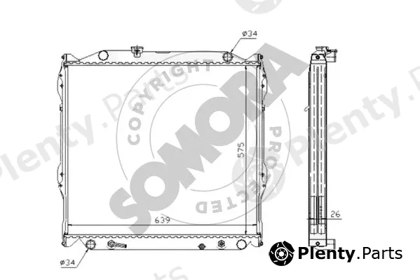 Somora 318640A — Radiator, engine cooling