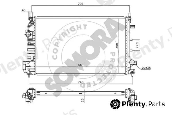 Somora 271340B — Radiator, engine cooling