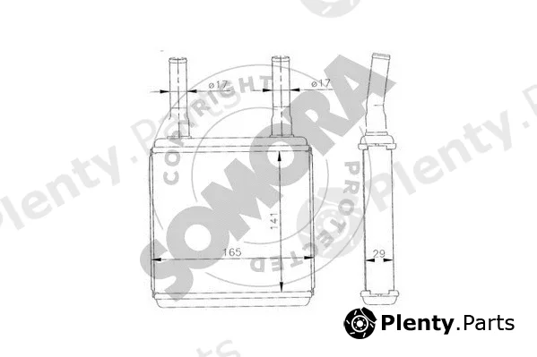 Somora 130050 — Heat Exchanger, interior heating