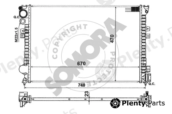 Somora 085040 — Radiator, engine cooling