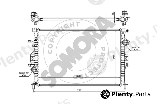 Somora 095440A — Radiator, engine cooling