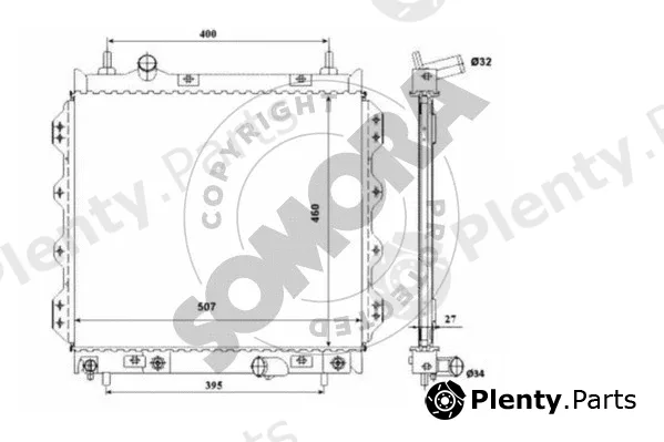 Somora 039040 — Radiator, engine cooling