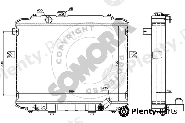 Somora 134040C — Radiator, engine cooling