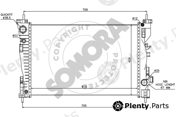Somora 010340 — Radiator, engine cooling