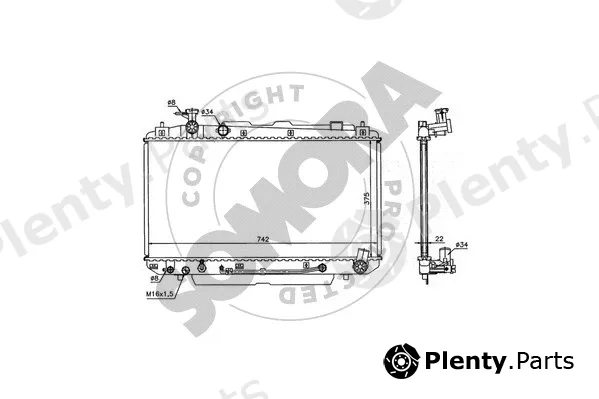 Somora 316640B — Radiator, engine cooling