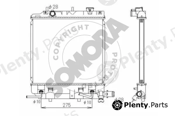 Somora 167040B — Radiator, engine cooling