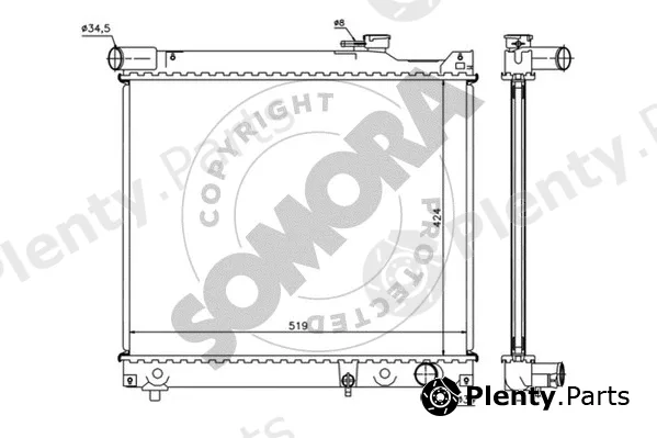 Somora 305040E — Radiator, engine cooling