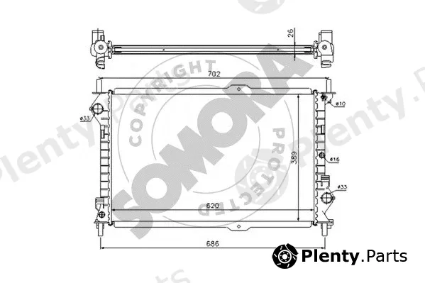 Somora 090040 — Radiator, engine cooling