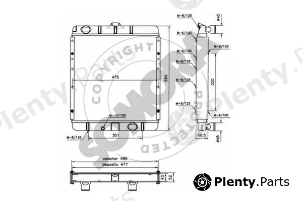 Somora 188340 — Radiator, engine cooling