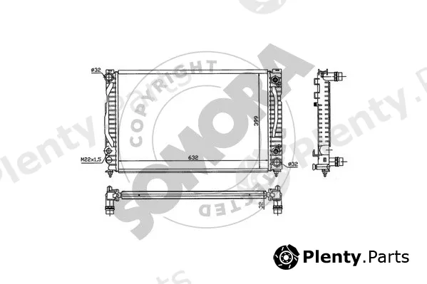 Somora 021340E — Radiator, engine cooling