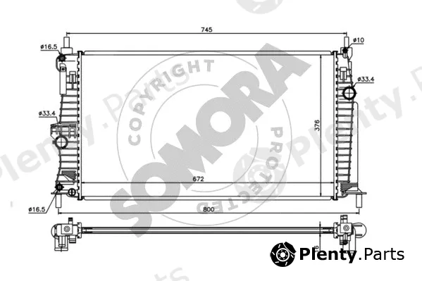 Somora 162940C — Radiator, engine cooling