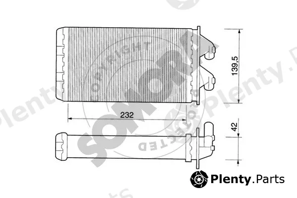 Somora 080050 — Heat Exchanger, interior heating