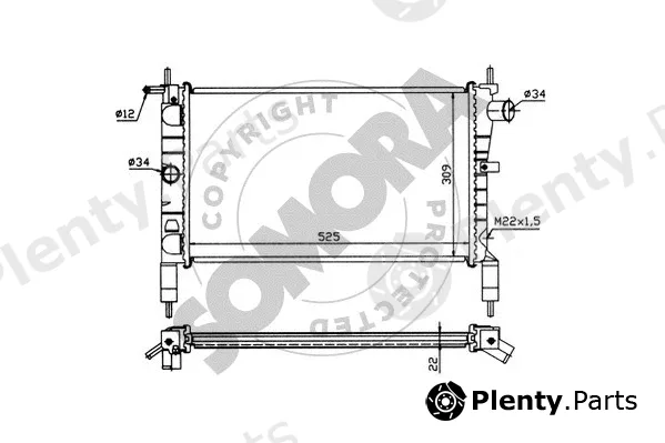 Somora 211540 — Radiator, engine cooling