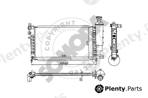 Somora 050242 — Radiator, engine cooling