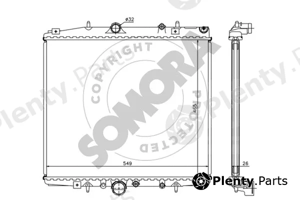 Somora 085040C — Radiator, engine cooling