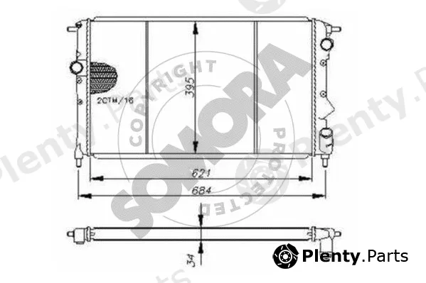 Somora 247640B — Radiator, engine cooling