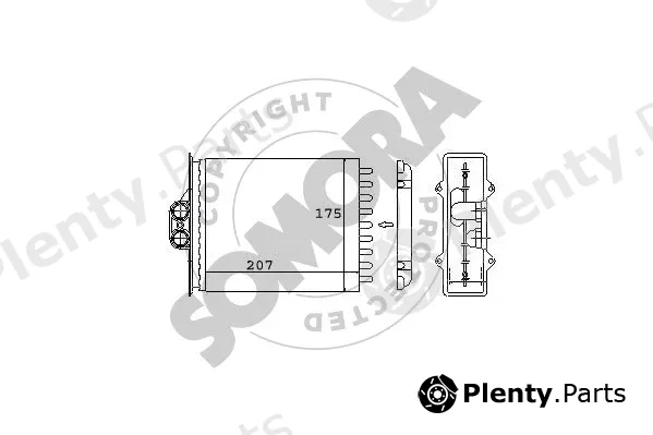 Somora 210450A — Heat Exchanger, interior heating