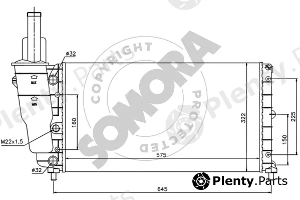 Somora 081244 — Radiator, engine cooling