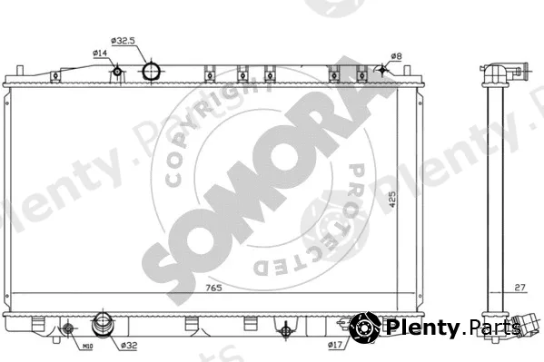 Somora 122840 — Radiator, engine cooling