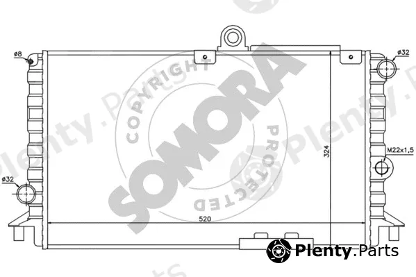 Somora 014040 — Radiator, engine cooling