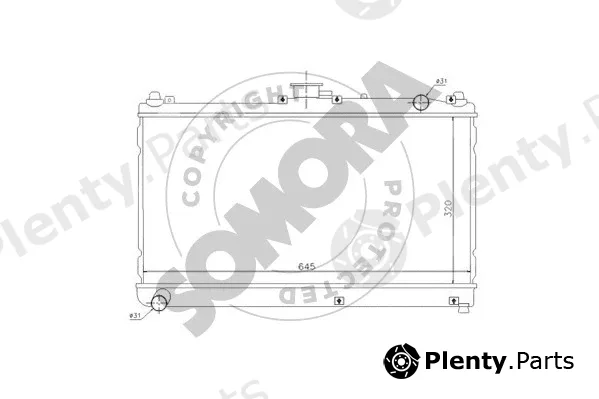 Somora 166140 — Radiator, engine cooling