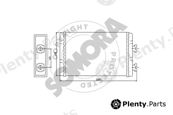 Somora 040550 — Heat Exchanger, interior heating