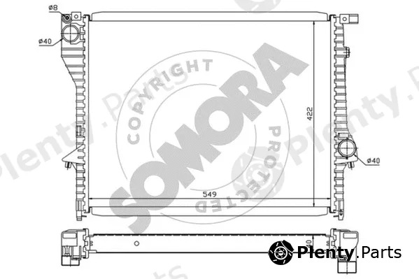 Somora 040348 — Radiator, engine cooling
