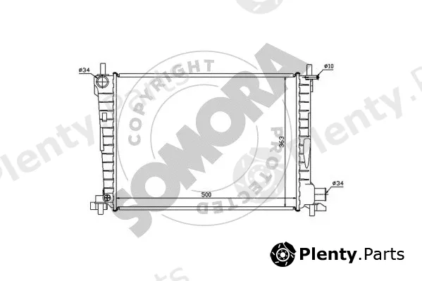 Somora 092343 — Radiator, engine cooling