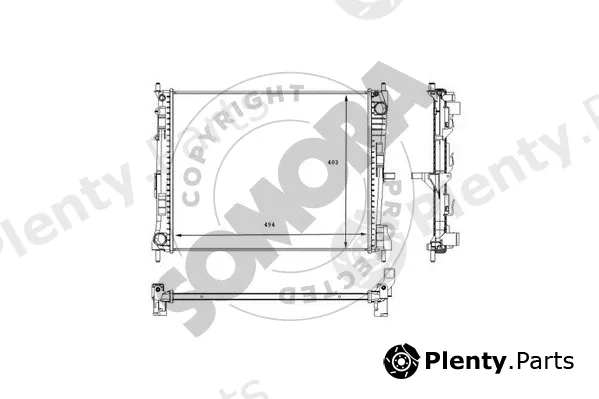 Somora 191040B — Radiator, engine cooling