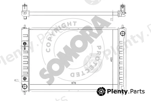 Somora 195740H — Radiator, engine cooling