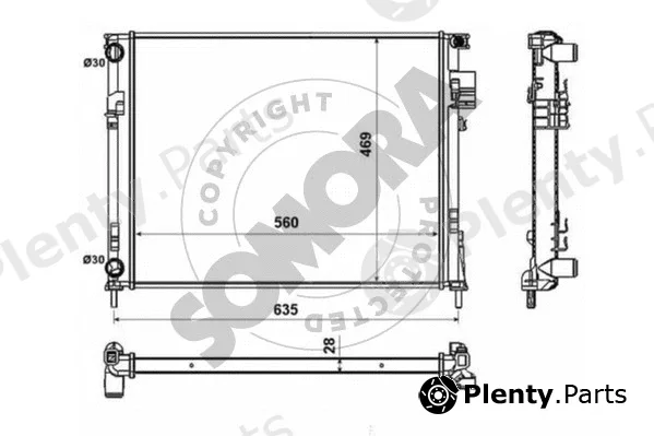 Somora 245140A — Radiator, engine cooling