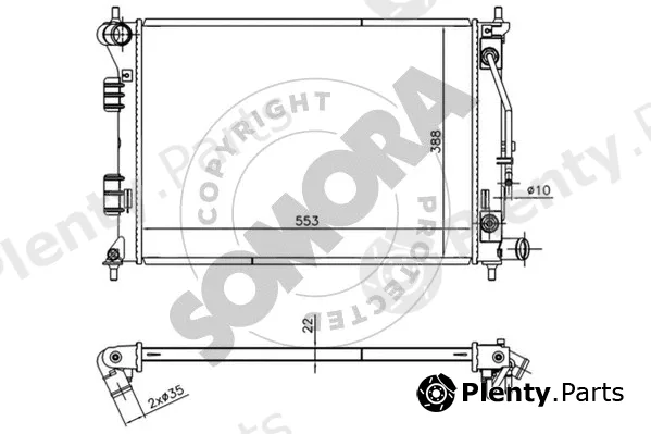 Somora 118040C — Radiator, engine cooling