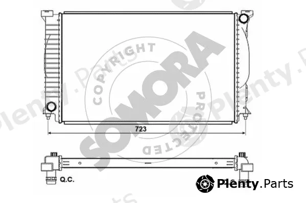 Somora 021540H — Radiator, engine cooling