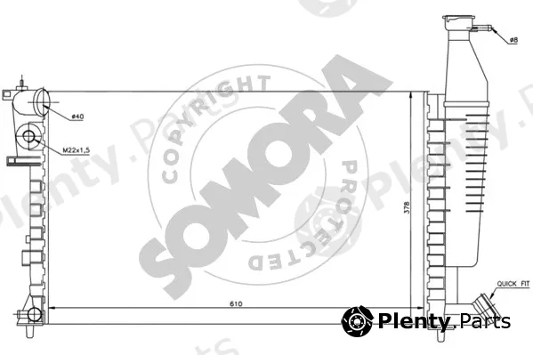 Somora 054140B — Radiator, engine cooling