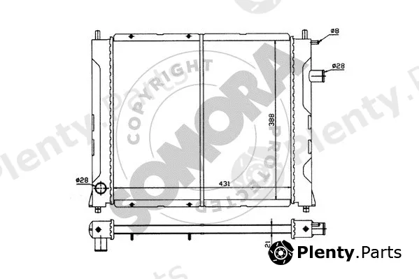 Somora 260740 — Radiator, engine cooling