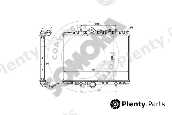 Somora 052340F — Radiator, engine cooling