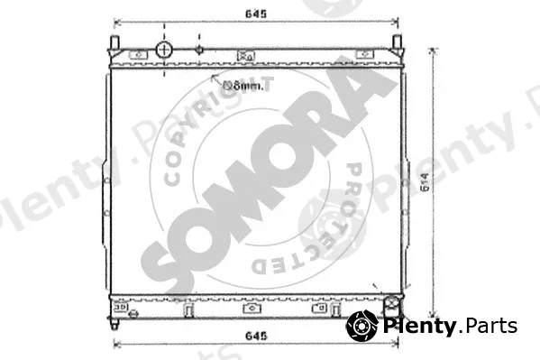 Somora 065040B — Radiator, engine cooling