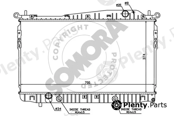 Somora 060840 — Radiator, engine cooling
