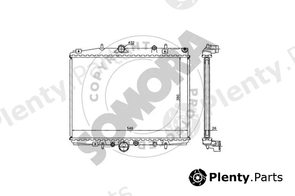 Somora 052340B — Radiator, engine cooling