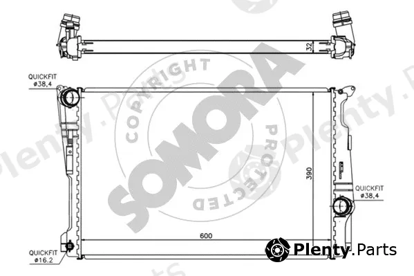 Somora 044140A — Radiator, engine cooling