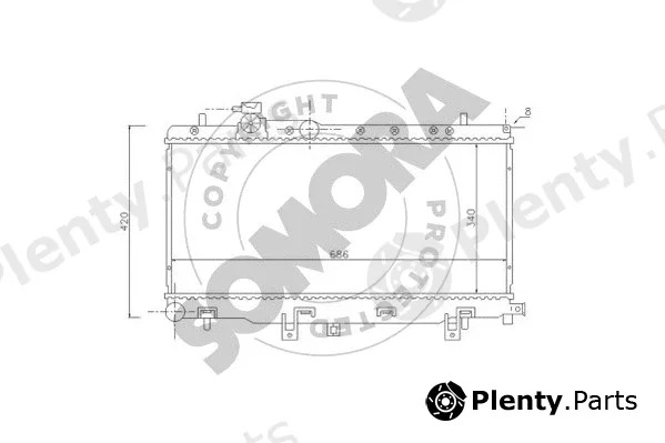 Somora 331140A — Radiator, engine cooling