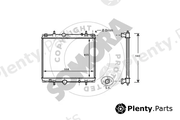 Somora 085140 — Radiator, engine cooling